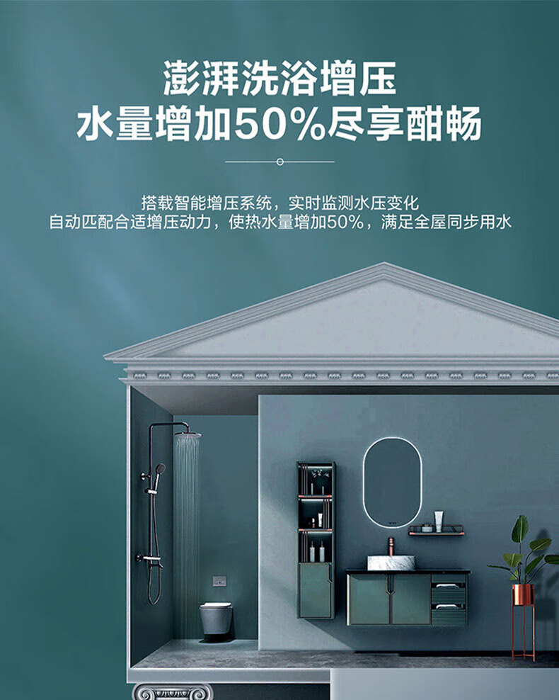 海尔（Haier）燃气热水器双增压零冷水冷凝式一级能效 家用恒温JSLQ27-16ECO-R3U1 一级能效