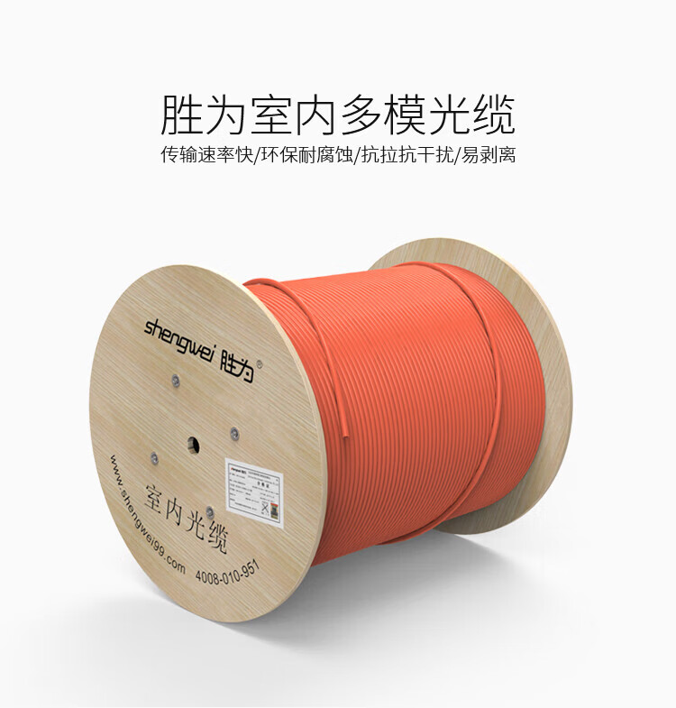 胜为（shengwei）24芯多模室内网线光纤光缆 62.5/125 GJFJV/GJFJH 100米束状软光缆 FMM-IH-24C-62.5
