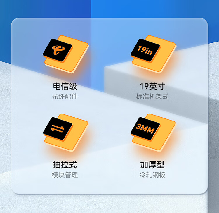 胜为shengwei48芯/口光纤配线架/子框/单元体 FC单模满配含尾纤法兰推拉式光纤机架式终端盒 ODF-1048F-S