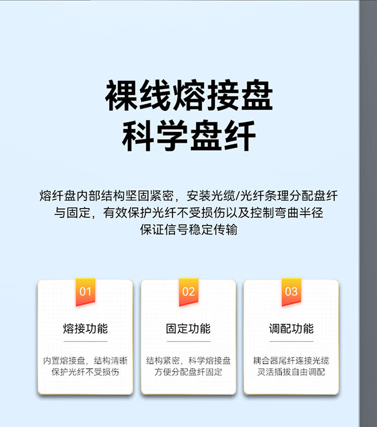 胜为（shengwei）4口方口空盒适用于SC/LC接口通用熔接盘不含尾纤及法兰光缆出线盒 FBM-104KF