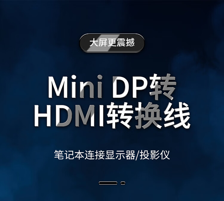 胜为（shengwei）Mini DP转HDMI转换器 高清雷电接口转接头 接显示器投影仪4K 迷你DP黑 MN-2004