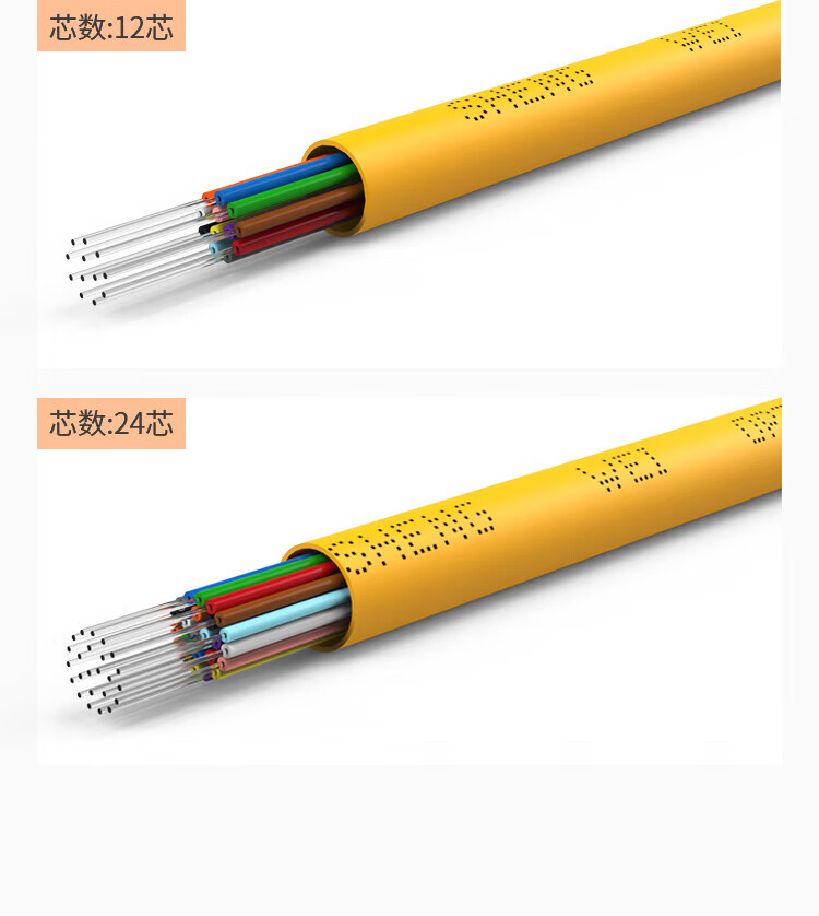 胜为（shengwei）24芯网线单模室内光纤光缆 9/125 GJFJV/GJFJH 100米束状软光缆 FSM-IH-24C-9