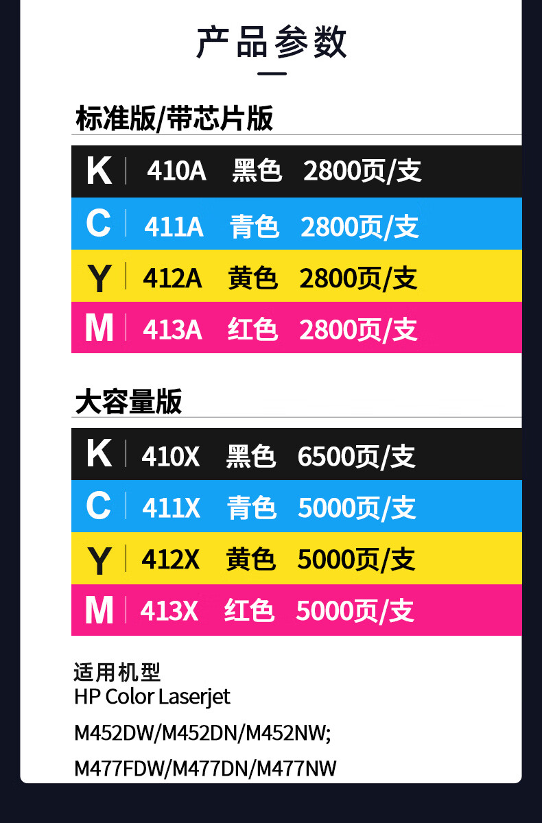 格之格CF410A红头文件适用于HPColorLaserJetM452DW/M452DN/M452NW/M477FDW/M477DN/M477N
