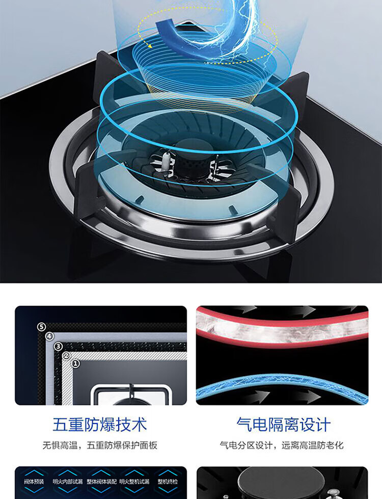 海尔（Haier）家用燃气灶 大火力钢化玻璃黑晶面板 台嵌两用 液化煤气灶【4.0KW液化气】JZY-Q235(20Y)
