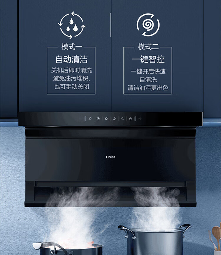 海尔（Haier）CXW-258-EC715 家用7字形顶侧双吸油烟机