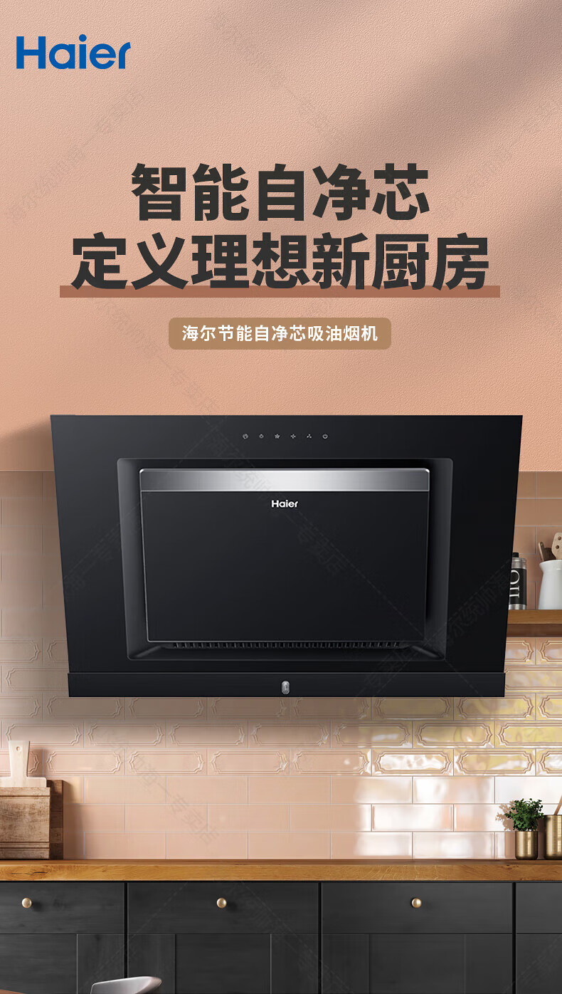 海尔（Haier）侧吸抽油烟机 一级节能大吸力脱排油烟机 家用吸油烟机 CXW-200-E800C6T