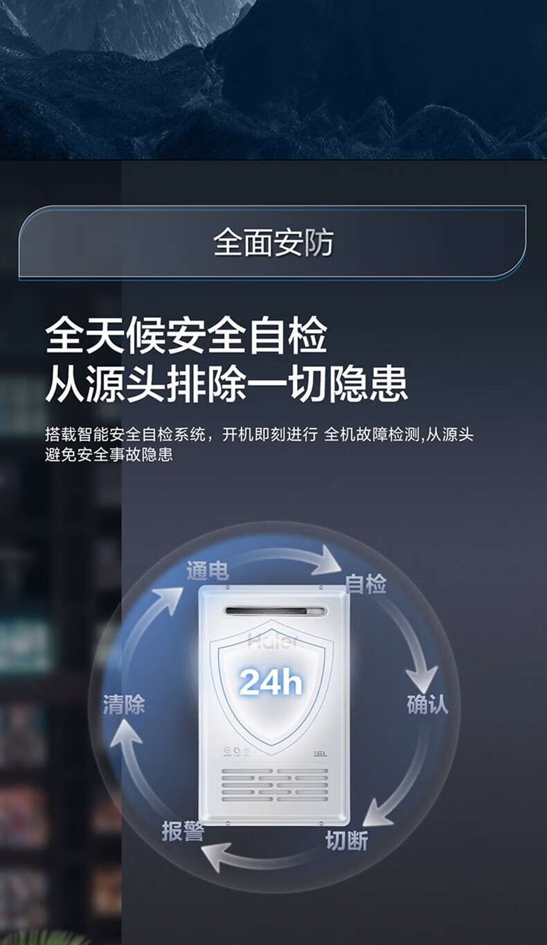 海尔（Haier）燃气热水器16升变频恒温大水量 强排式热水器 室外安装 16升室外安装/密闭稳燃舱JSW31-16TF3BWU1