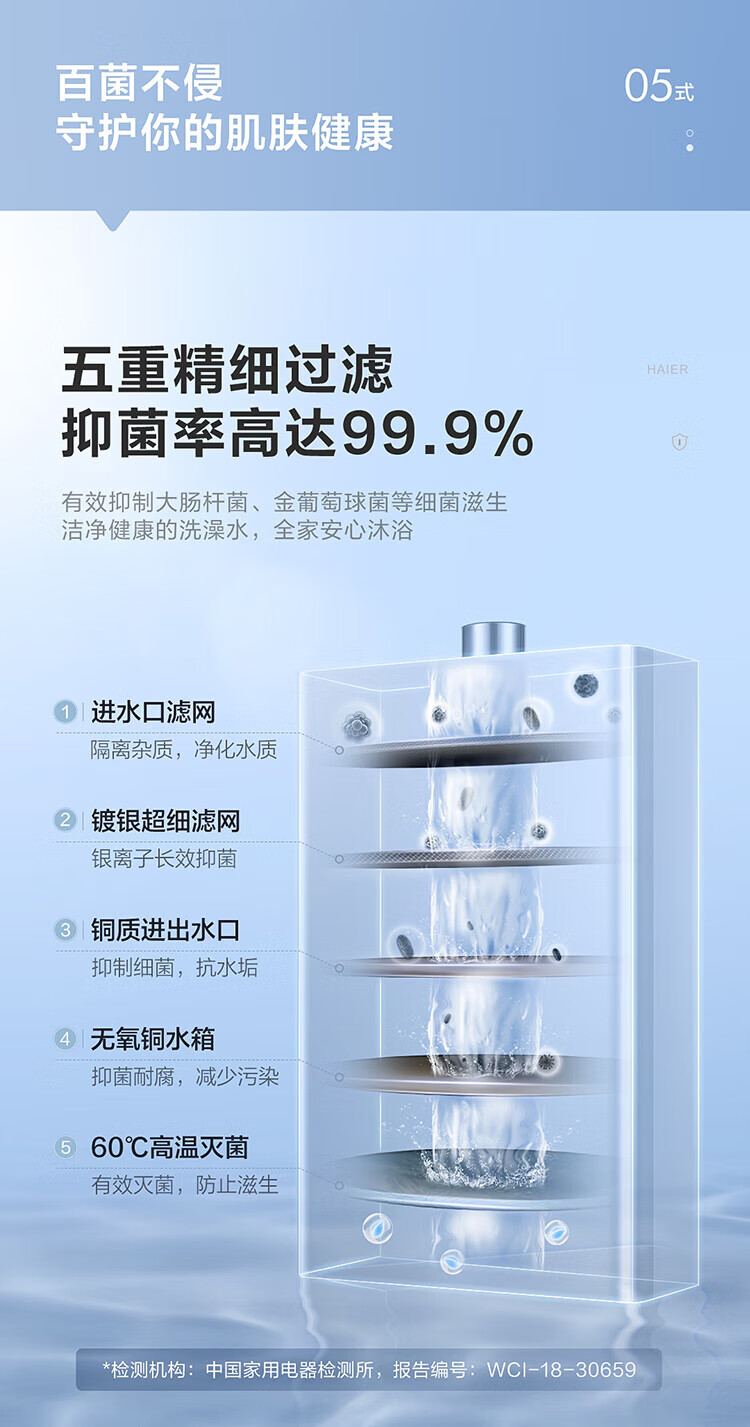 海尔（Haier）13升燃气热水器天然气 平衡式 室内平衡式 精控恒温 智能变升浴室安装 JSG25-13ZH3(12T)
