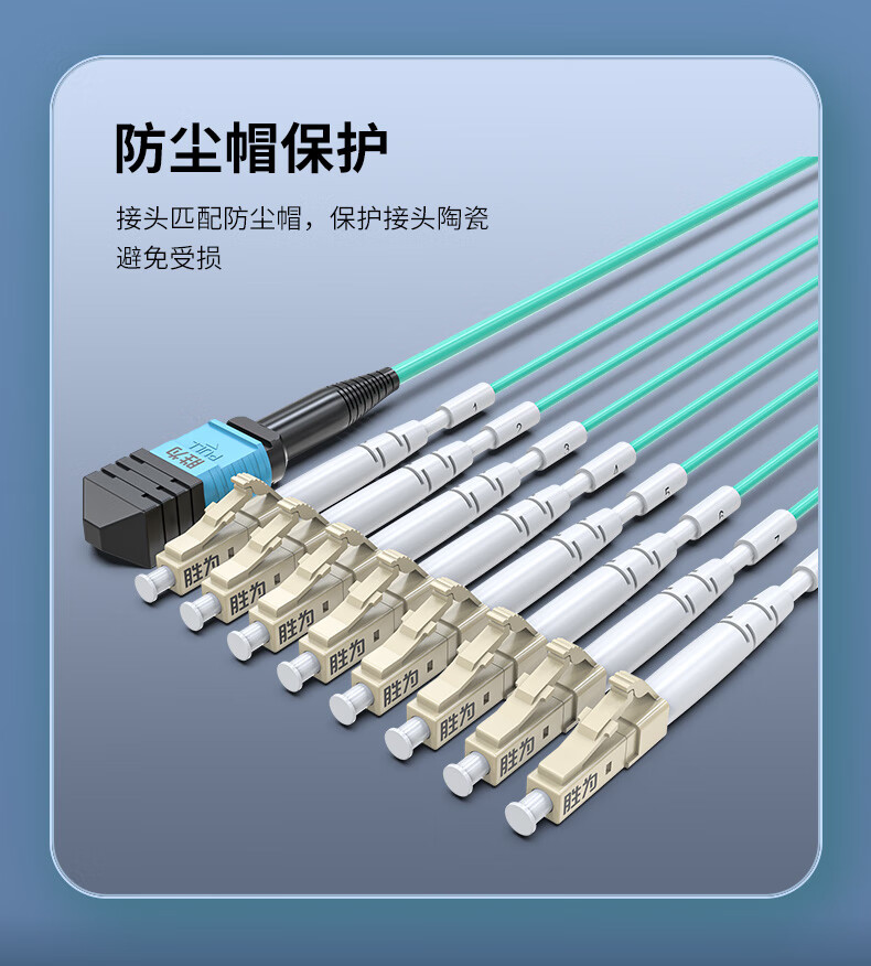 胜为（shengwei）光纤跳线MPO-LC8芯 3米 多模OM4万兆网线40G光模块集束光纤 FMPL-8003