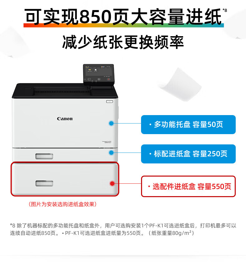佳能（Canon）A4幅面无线彩色激光单功能打印机（打印/自动双面/大容量进纸 商用） LBP674Cx