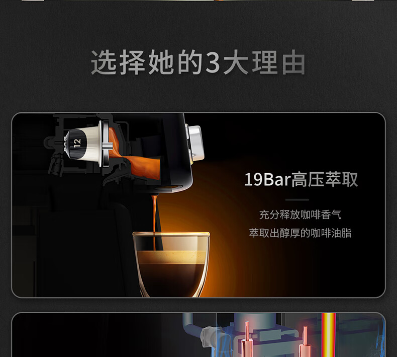 心想胶囊咖啡机家用小型全自动咖啡机办公室便携即热式饮水机一体 S1203咖啡机单机