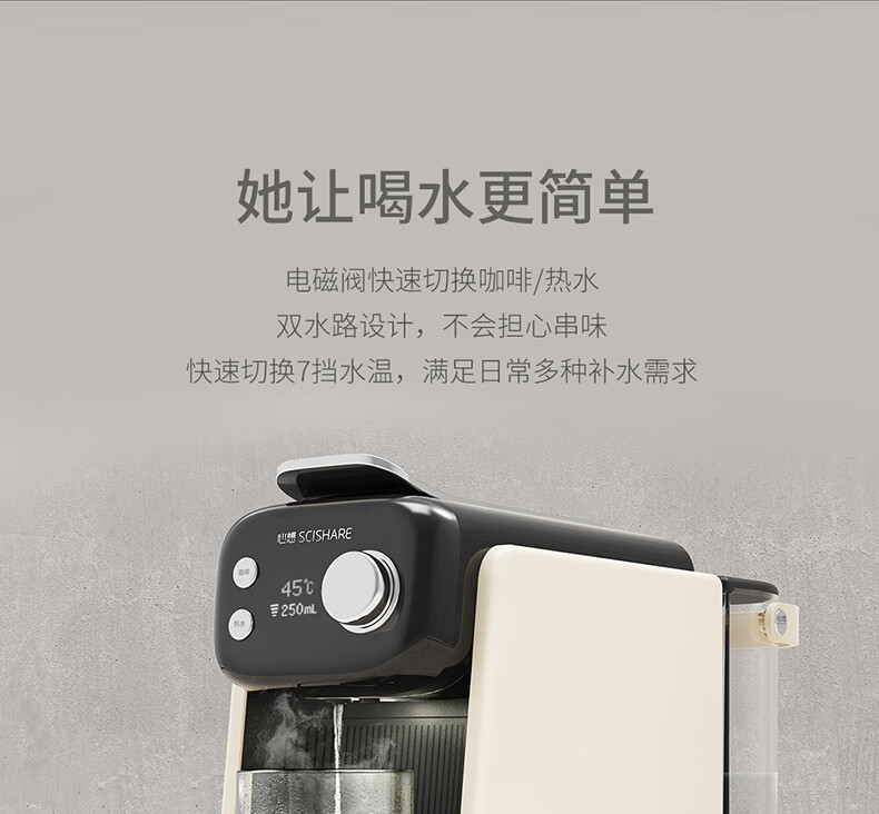 心想胶囊咖啡机家用小型全自动咖啡机办公室便携即热式饮水机一体 S1203咖啡机单机