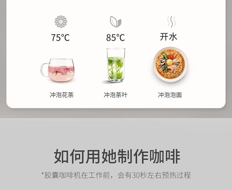 心想胶囊咖啡机家用小型全自动咖啡机办公室便携即热式饮水机一体 S1203咖啡机单机