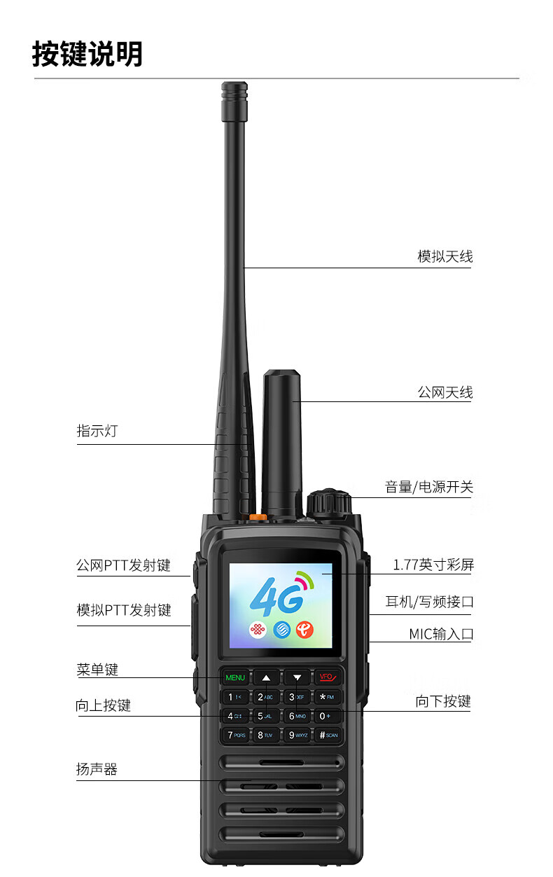 泛腾（fomtalk）POC6000KD 双模公网POC 对讲机 国产全自主 全国通POC 对讲机 5000公里 4G全网通