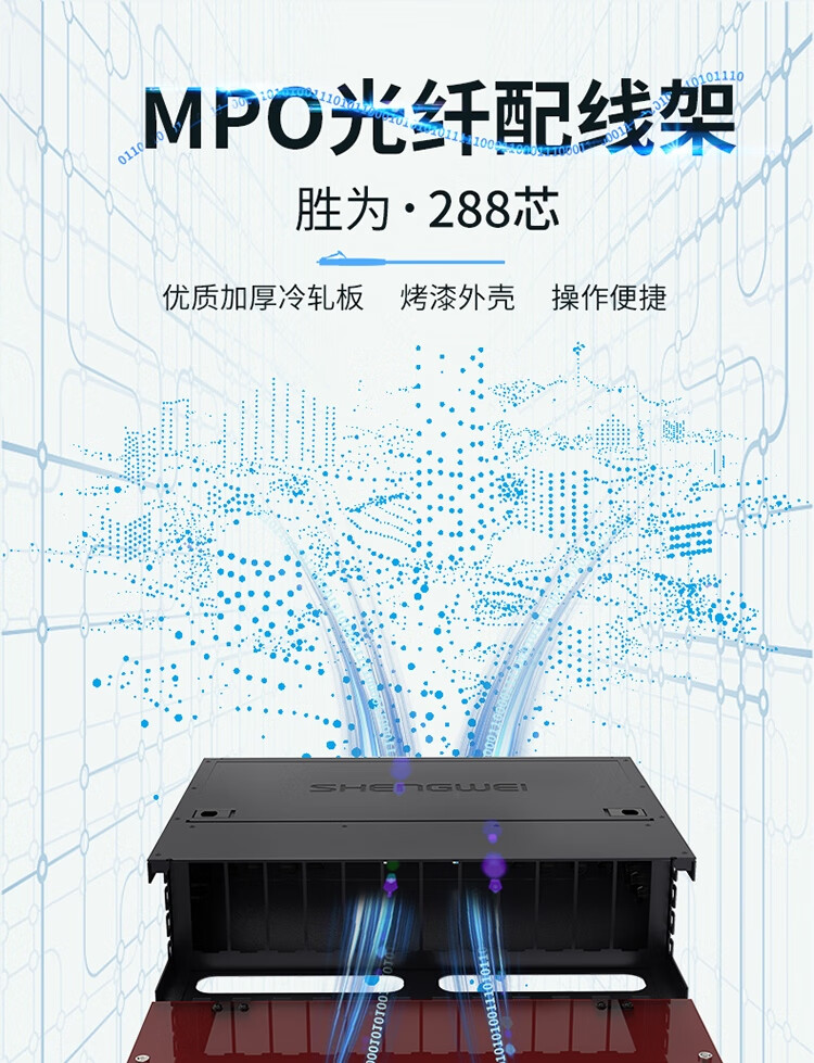 胜为（shengwei）MPO光纤配线箱 高密度3U单模多模配线架 模块化光纤终端盒续接盘熔接/预端接分线箱MDF-103U