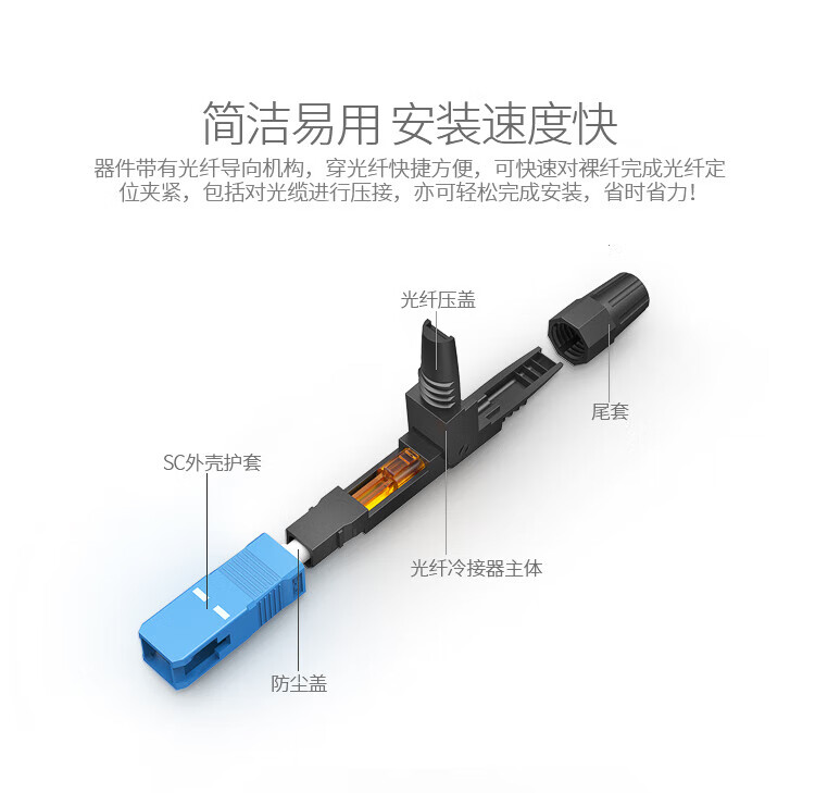 胜为（shengwei）OCS-301 电信级SC/UPC冷接子 预埋式SC皮线光纤快速连接器 光钎冷接头 GL002 5个装