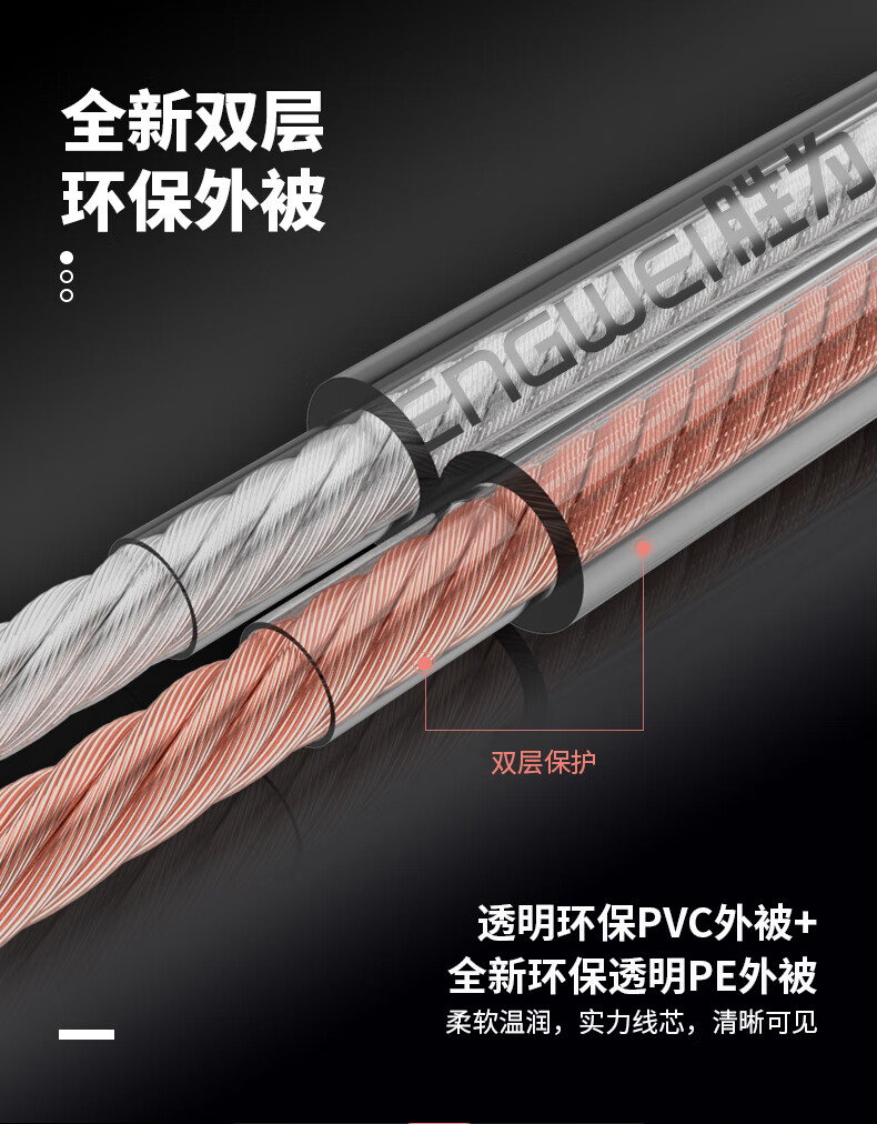 胜为（shengwei）发烧级纯铜音箱线 2*100芯音响线喇叭线音频线 25米功放车载连接线 HIFI线材 AEC-1025
