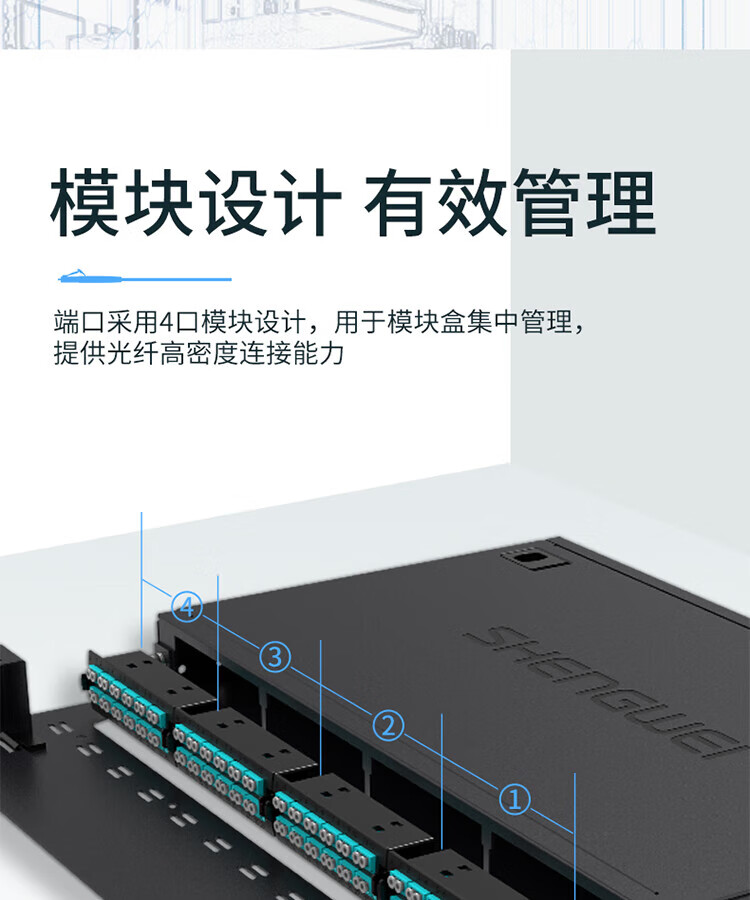 胜为（shengwei）MPO光纤配线箱 高密度1U单模多模配线架 模块化光纤终端盒续接盘熔接/预端接分线箱MDF-101U