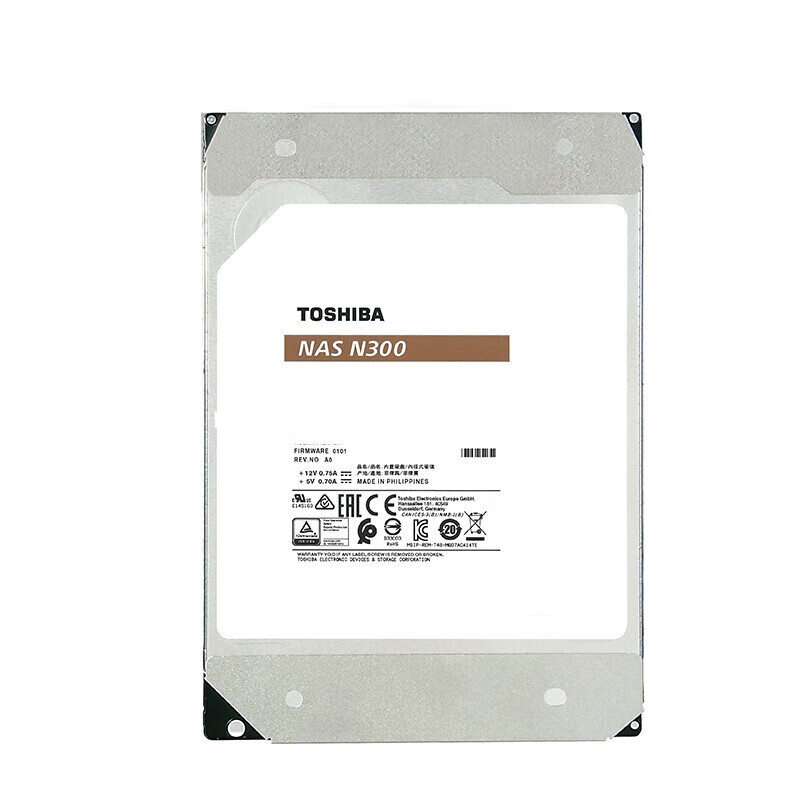 东芝（TOSHIBA）N300系列 3.5英寸 SATA 7200转 NAS(网络存储)机械硬盘 垂直PMR、CMR 10TB HDWG11A