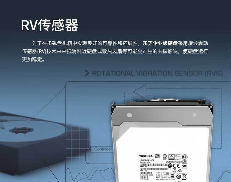 东芝（TOSHIBA）16TB 7200转 512M SATA 企业级硬盘(MG08ACA16TE)