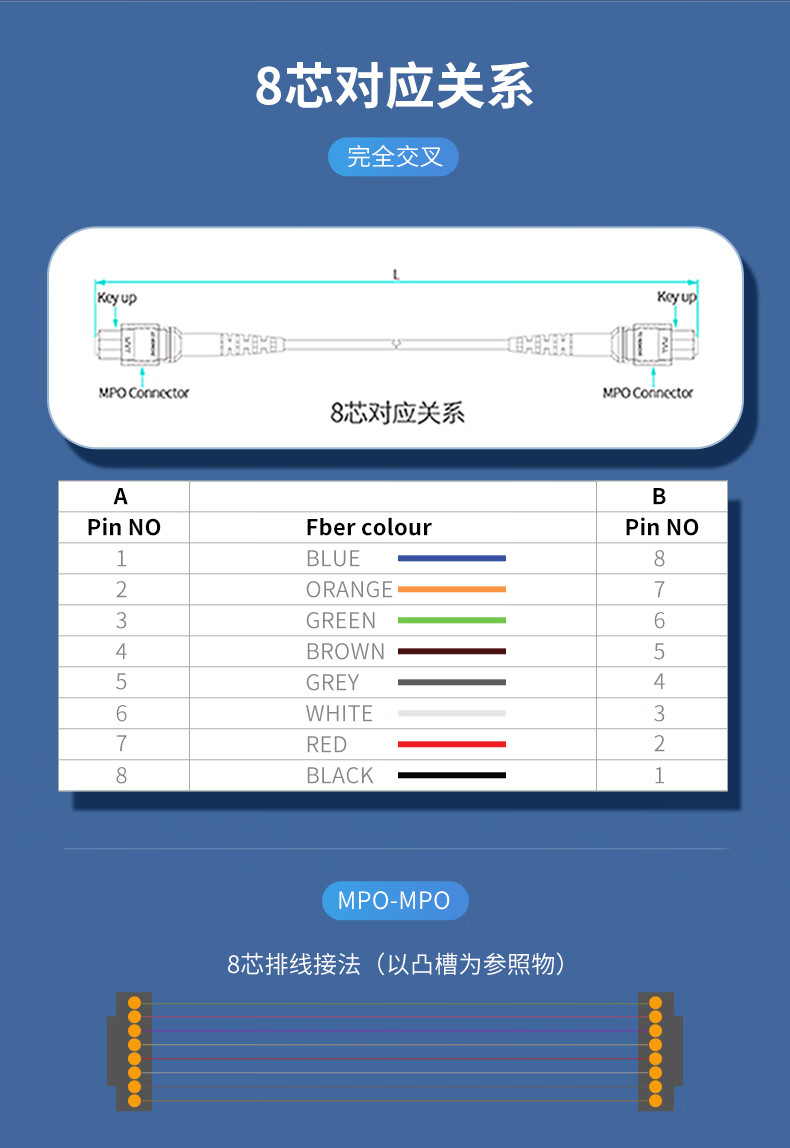 胜为（shengwei）光纤跳线MPO-MPO母头8芯 30米 网线多模OM4万兆40G光模块集束光纤 FMPP-8030