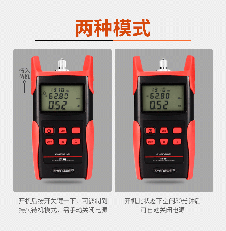 胜为（shengwei）高精度光功率计光纤测试仪收光器 光纤尾纤线路光衰减检测仪网络测试器测线仪检测器 OM-606
