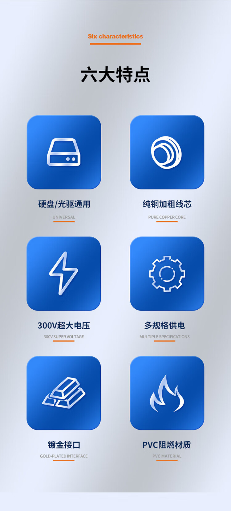 胜为（shengwei）SATA 硬盘光驱供电线 双通道串口电源线大4Pin转15Pin一分二延长线0.2米 SPC-202 3个装