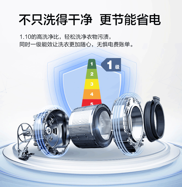 海尔（Haier）滚筒洗衣机全自动 10公斤大容量 超薄大筒径 1.1高洗净比 巴氏除菌 智能投放 XQG100-BD14126L