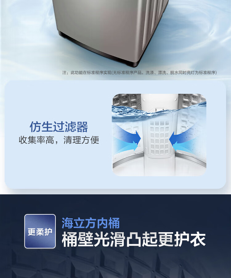 海尔（Haier）洗衣机全自动波轮洗衣机10公斤大容量智能自编程洗脱一体全自动波轮洗衣机 XQB100-Z206