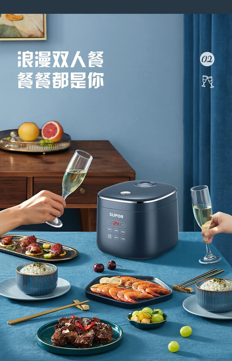 苏泊尔（SUPOR）电饭煲2L智能迷你型玲珑小电饭锅智能预约小型便携1-3人电饭煲 SF20FC45