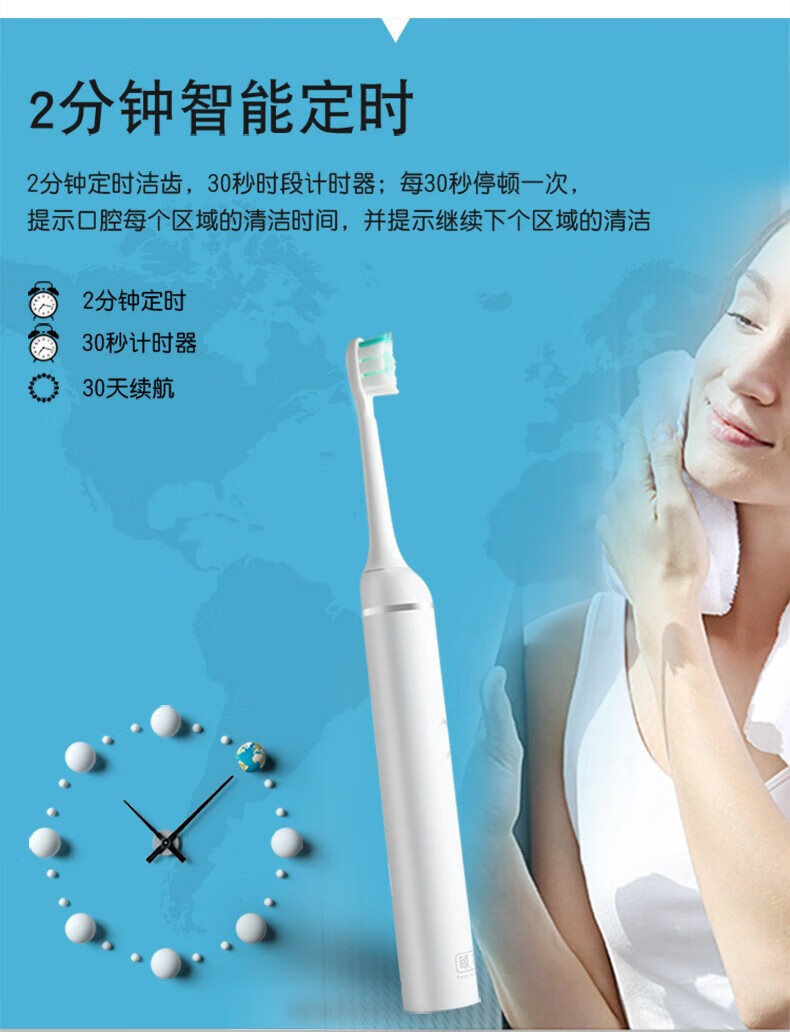 颐电 无线充电声波震动电动牙刷 声波震动磁悬浮马达电动牙刷成人/学生 送礼物男/女 五档清洁 AD-4102 粉色