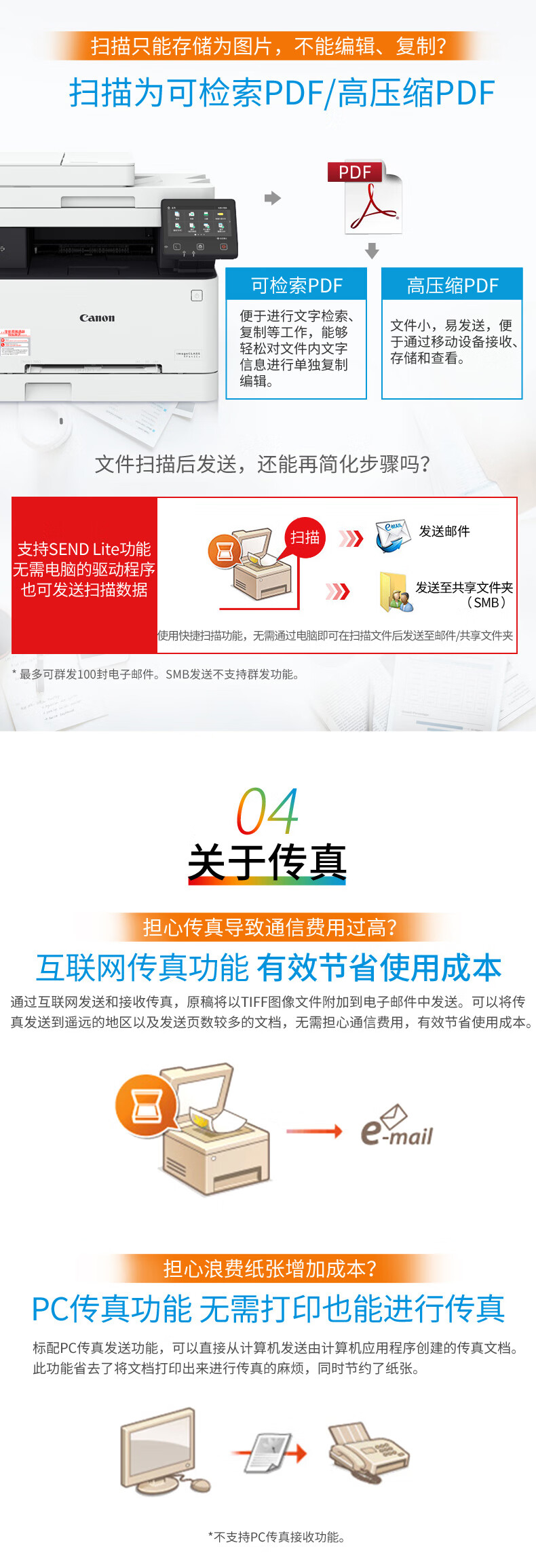 佳能（Canon）A4幅面无线彩色激光多功能传真一体机（打印/复印/扫描/传真/自动双面 家用/商用） MF645Cx