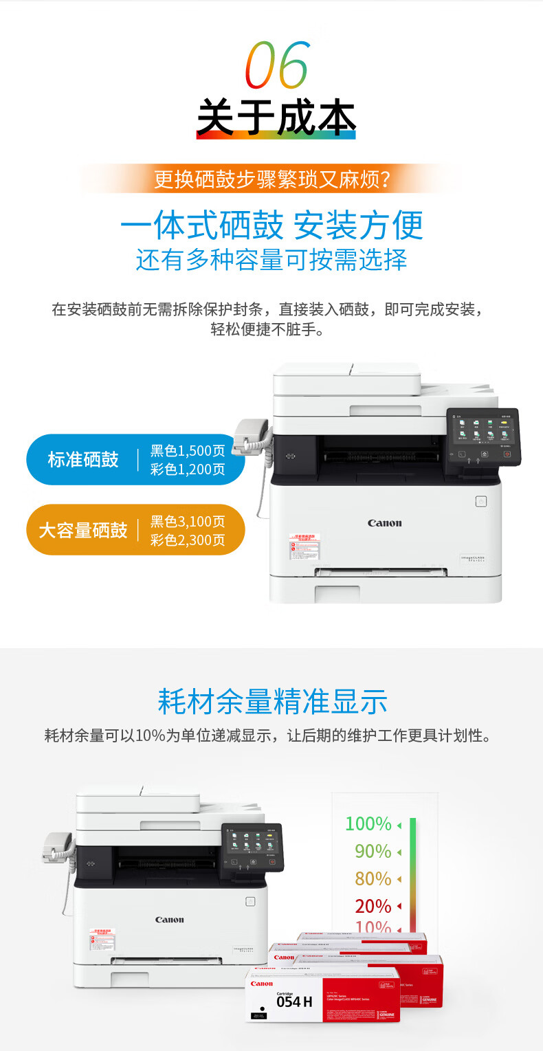 佳能（Canon）A4幅面无线彩色激光多功能传真一体机（打印/复印/扫描/传真/自动双面 家用/商用） MF645Cx