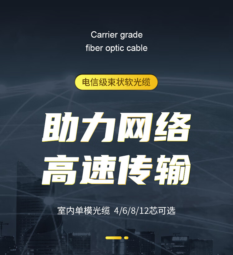 胜为（shengwei）8芯单模室内网线光纤线9/125 GJFJV/GJFJH低烟无卤束状软光缆 2000米BGJV082S