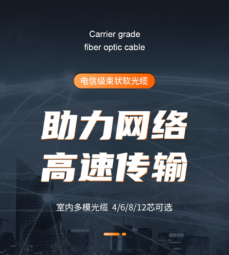 胜为（shengwei）6芯多模室内网线光纤线50/125 GJFJV/GJFJH低烟无卤束状软光缆 1000米BGJV061M
