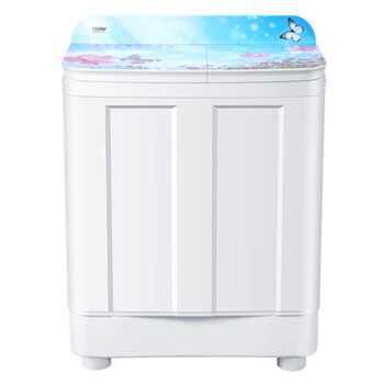 海尔（Haier）双桶洗衣机大容量半自动 强力洗涤 简洁操作大件洗窗帘四件套家用老人 10公斤精美上盖XPB100-178S