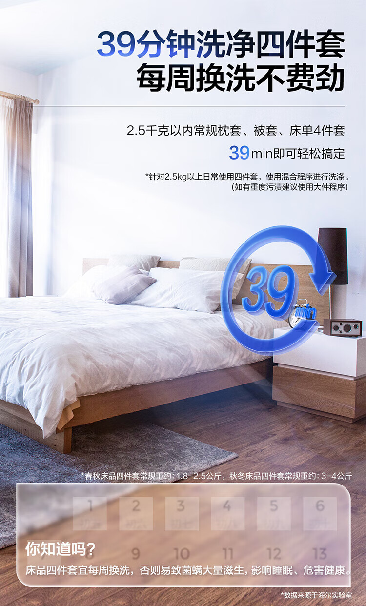 海尔（Haier）全自动洗烘一体滚筒洗衣机 变频8公斤滚筒洗衣机 XQG80-B14326L 灰色(单位：台)