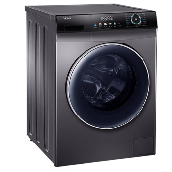 海尔（Haier）10KG滚筒洗衣机全自动家用大容量直驱变频智能投放巴氏除菌双喷淋 晶彩屏EG10012BD55S