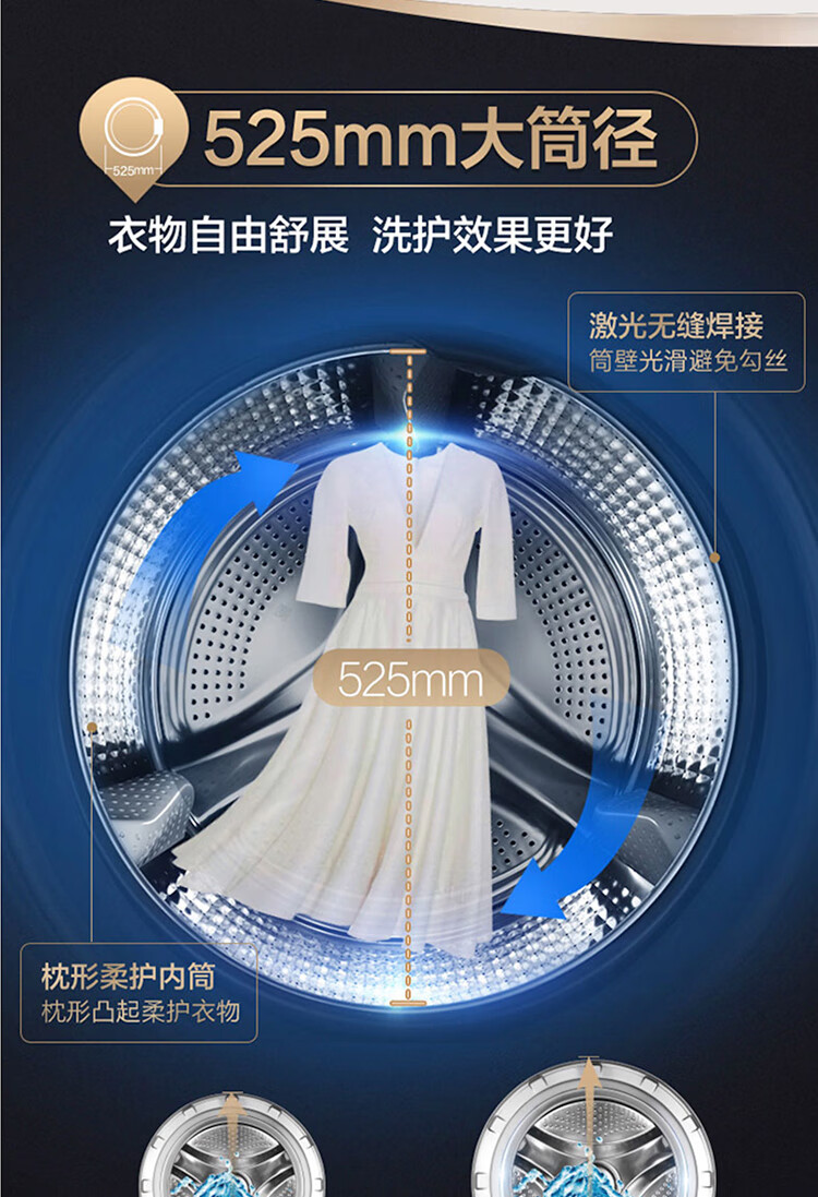 海尔（Haier）10公斤滚筒洗衣机全自动直驱变频智能投放紫外线除菌 XQG100-BD14176LU1