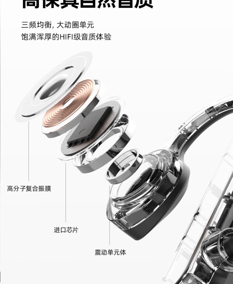 颐电 音传导蓝牙耳机 蓝牙5.0智能降噪 IPX5级防水 超长续航4019 AD-4007