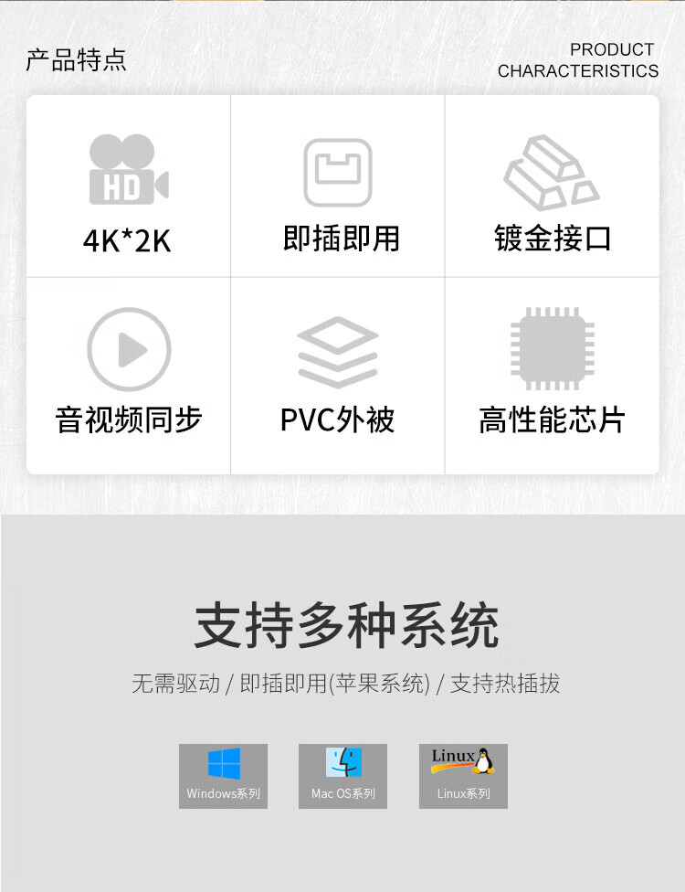 SAMZHE 山泽MiniDP转HDMI转换器线雷电接口高清4K视频线适用苹果Mac微软Surface笔记本黑色2米KDP20