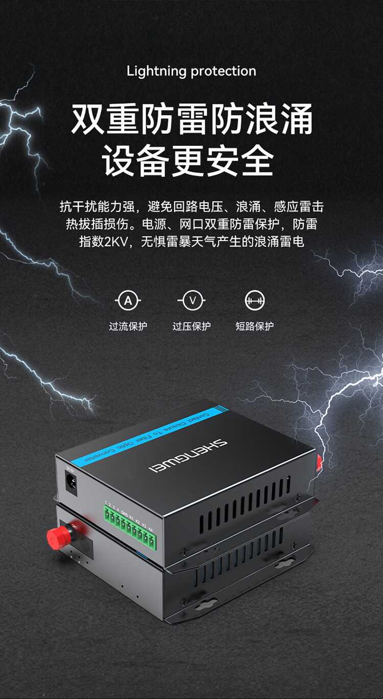 胜为（shengwei）开关量光端机1路单向开关量 转光纤传输延长器 红外对射周界门禁报警 FC口一对DGDJ01F0