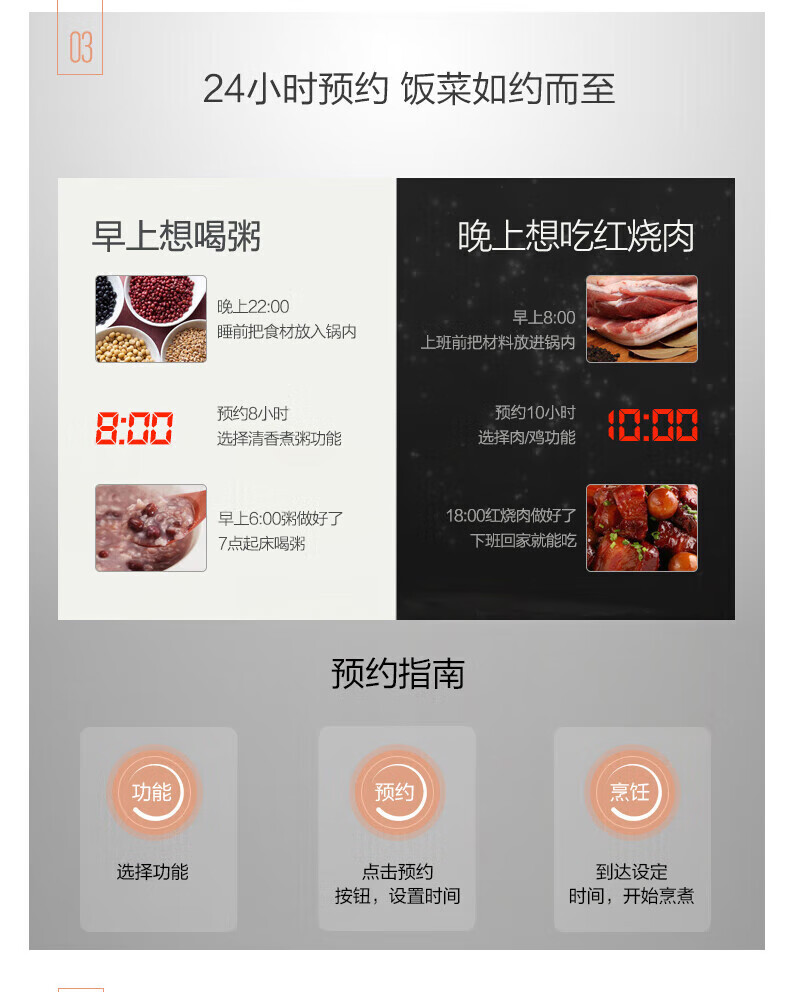 Midea智能家用大容量电压力锅5 多功能不粘双胆 开盖收汁一键排气 高压锅YL50Easy203(3-6人食用)