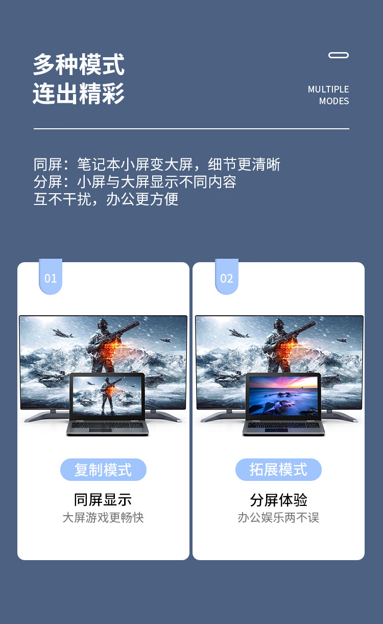 胜为（shengwei）Type-C转HDMI转接线拓展苹果笔记本华为手机连接电视4K60Hz高清转换器线 1.8米ATH0018J