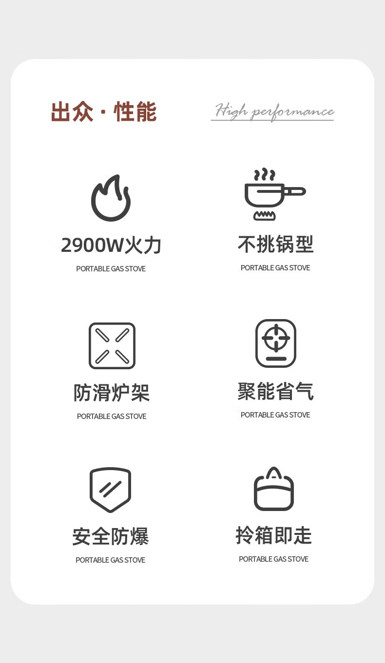 北山狼（BSWolf） 户外便携式卡式炉露营野外炊具卡斯卡磁炉黑色+手提箱款+防风圈