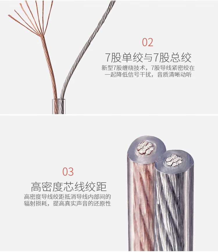 胜为（shengwei）喇叭音箱音频线音响线材发烧级HI-FI型连接线透明2*200芯 透明色2*200芯 50米 AEC-2050