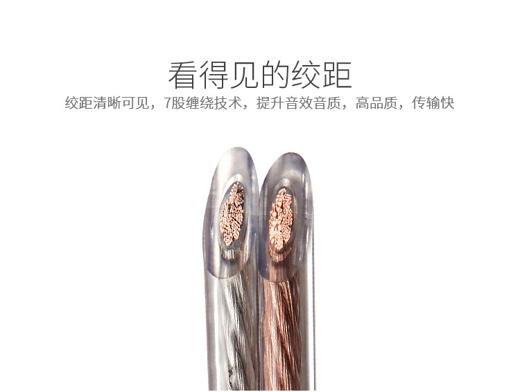 胜为（shengwei）喇叭音箱音频线音响线材发烧级HI-FI型连接线透明2*200芯 透明色2*200芯 25米 AEC-2025