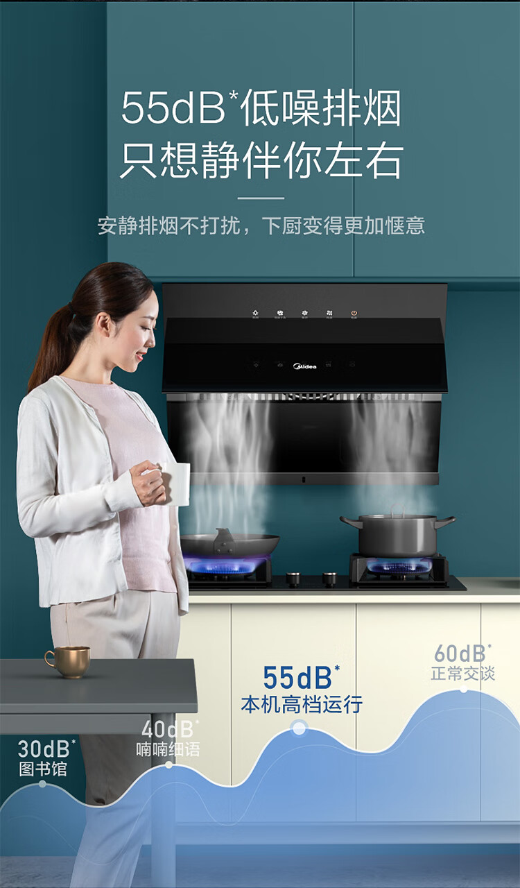 Midea抽油烟机家用小户型700小尺寸侧吸式抽烟机大吸力脱排油烟机抽烟机CXW-280-J27