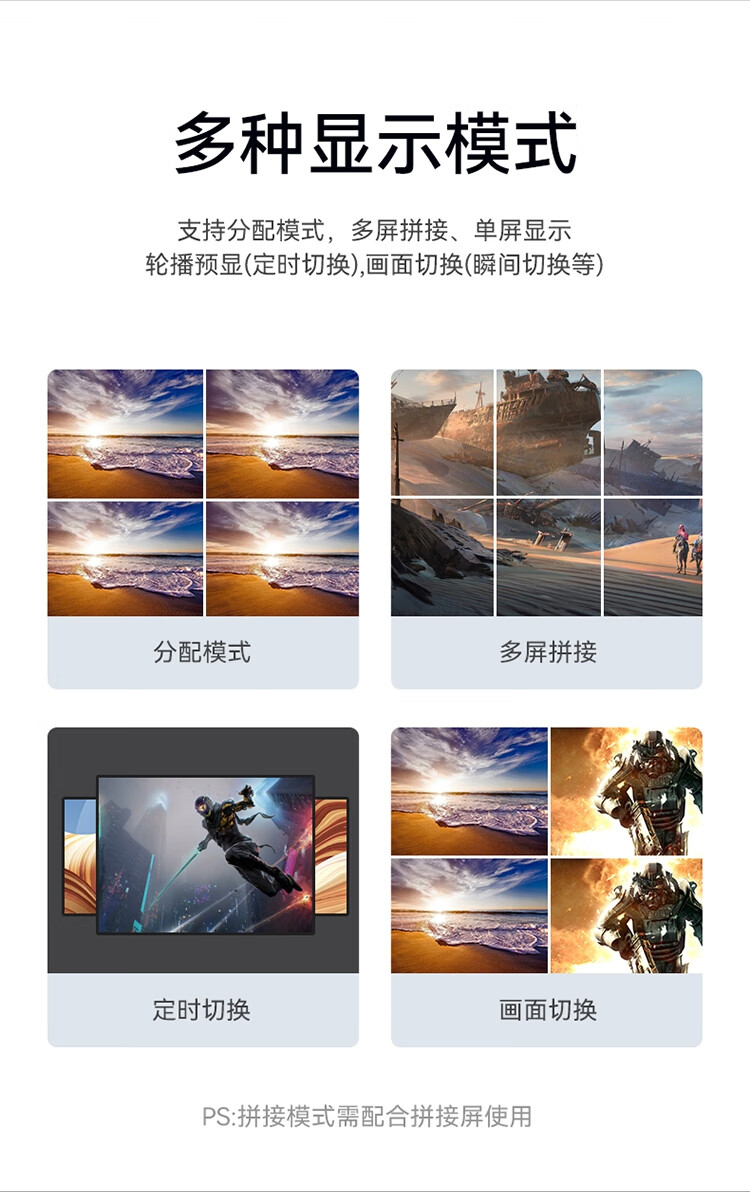 胜为（shengwei）HDMI矩阵切换器4进4出 4K/30Hz高清音视频同步会议矩阵拼接屏控制器DHD0404K