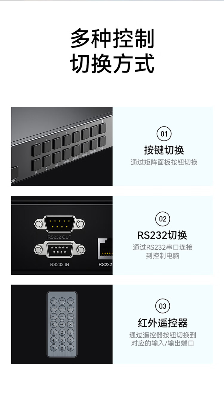 胜为（shengwei）HDMI矩阵切换器4进4出 1080P音视频同步高清会议矩阵切换器 拼接屏控制器 机架式DHD10404